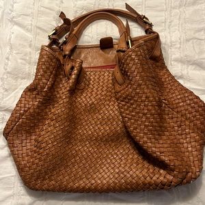 Brown Italian  leather Valentina bag